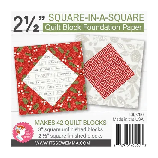 2.5" Square in a Square Quilt Block Foundation Paper - It's Sew Emma - #ISE-786