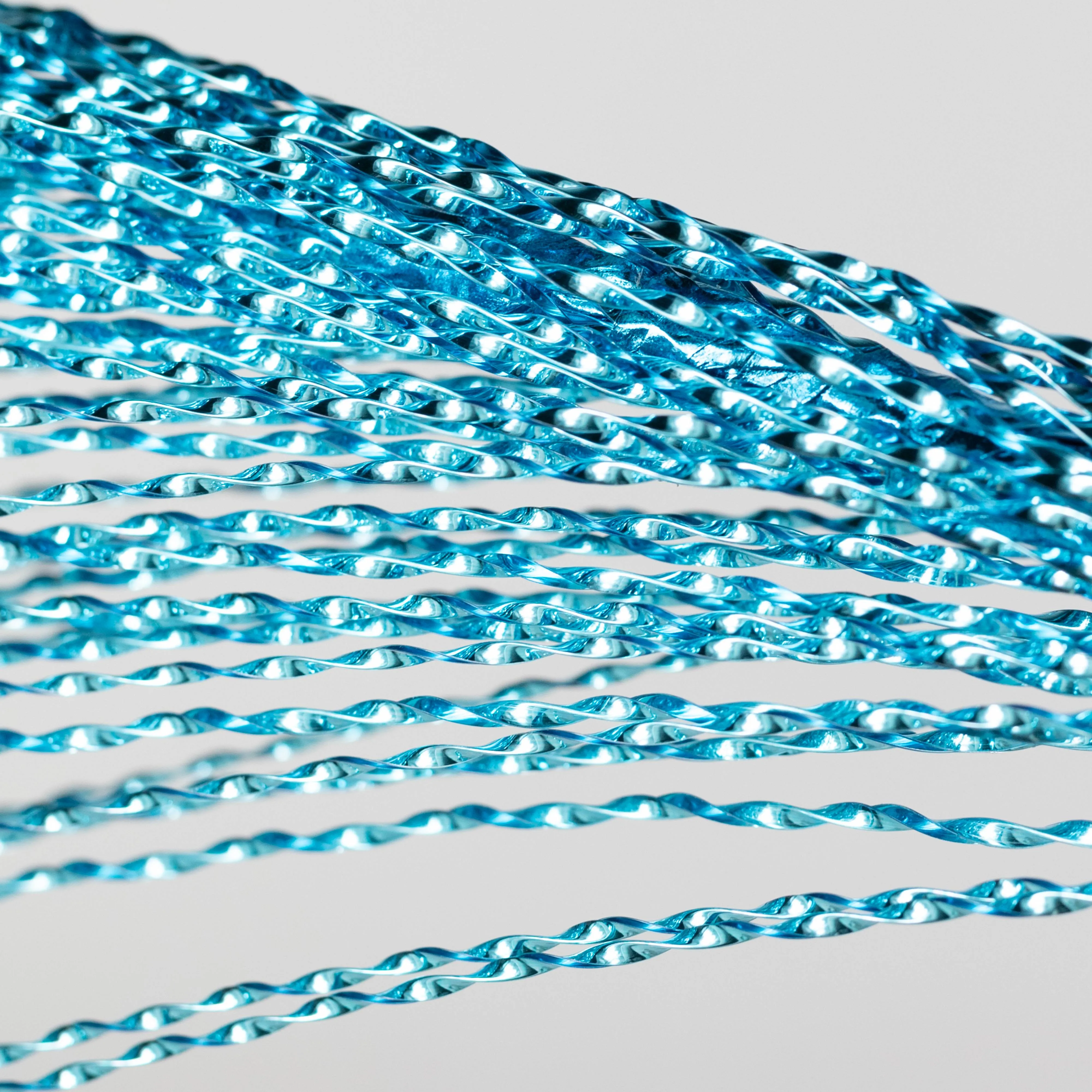 32" Metallic Twisted Grass Spray: Turquoise Blue