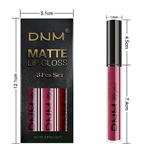 3Pcs Rose, Scarlet & Purple Matte 24-hour Liquid Lipstick Set