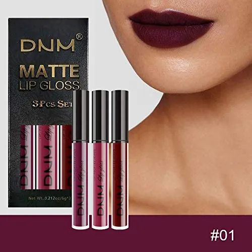 3Pcs Rose, Scarlet & Purple Matte 24-hour Liquid Lipstick Set