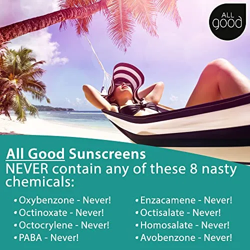 All Good Sport Sunscreen Spray - UVA/UVB Broad Spectrum SPF 30 - Water Resistant, Coral Reef Friendly - Zinc, Calendula, Aloe (6 oz)