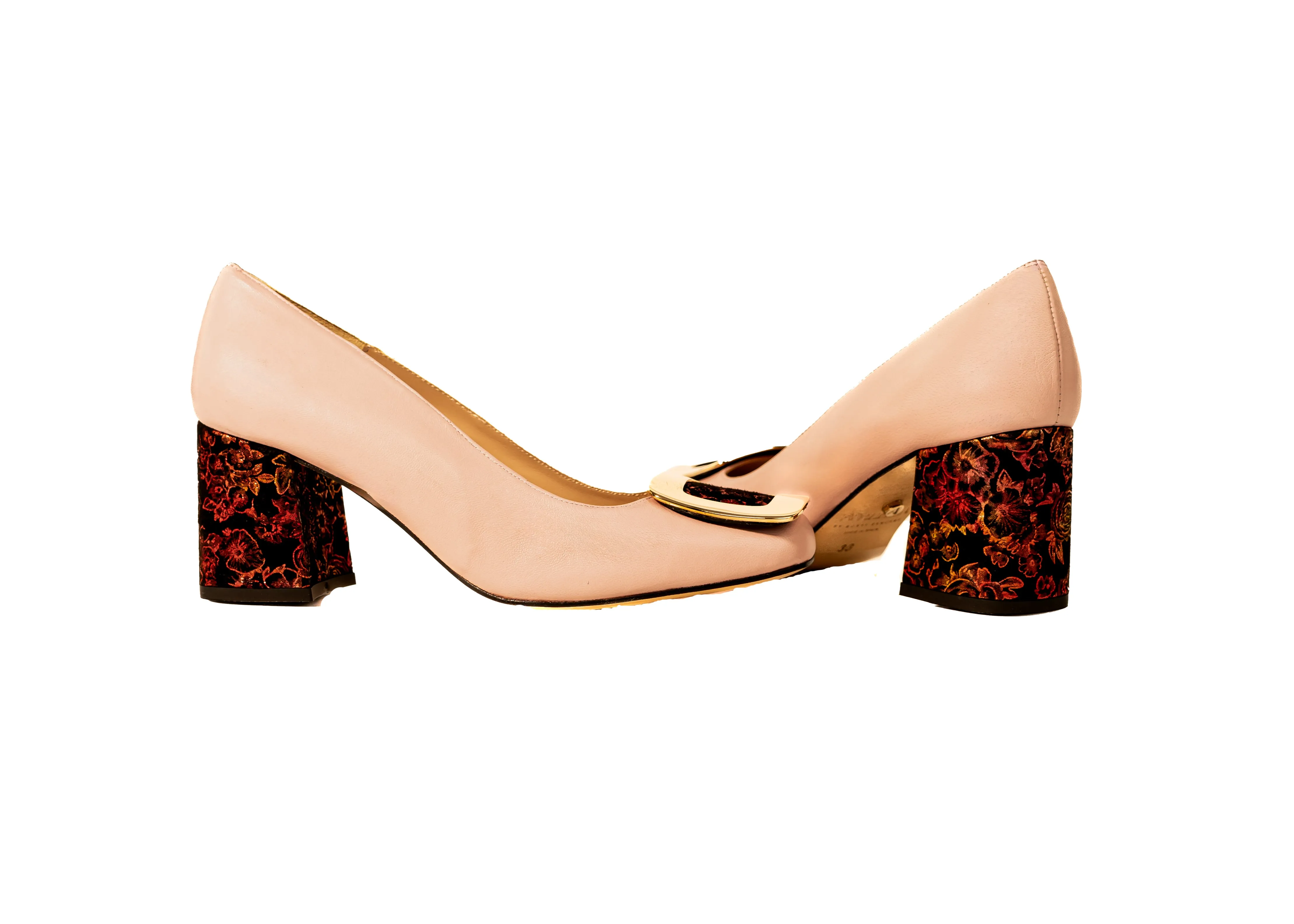 London Heels Baby Blush and Metallic Burgundy Garden
