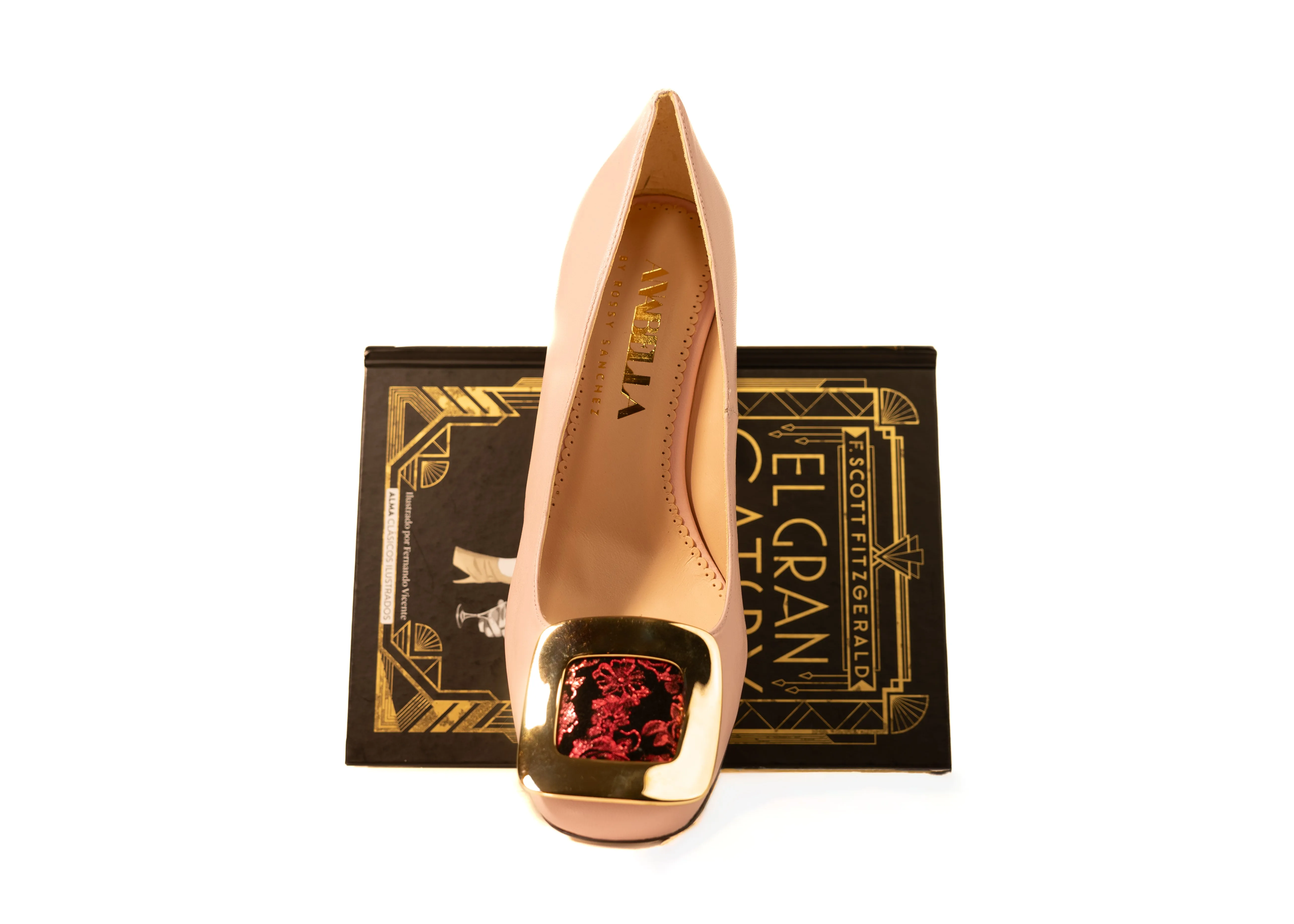 London Heels Baby Blush and Metallic Burgundy Garden