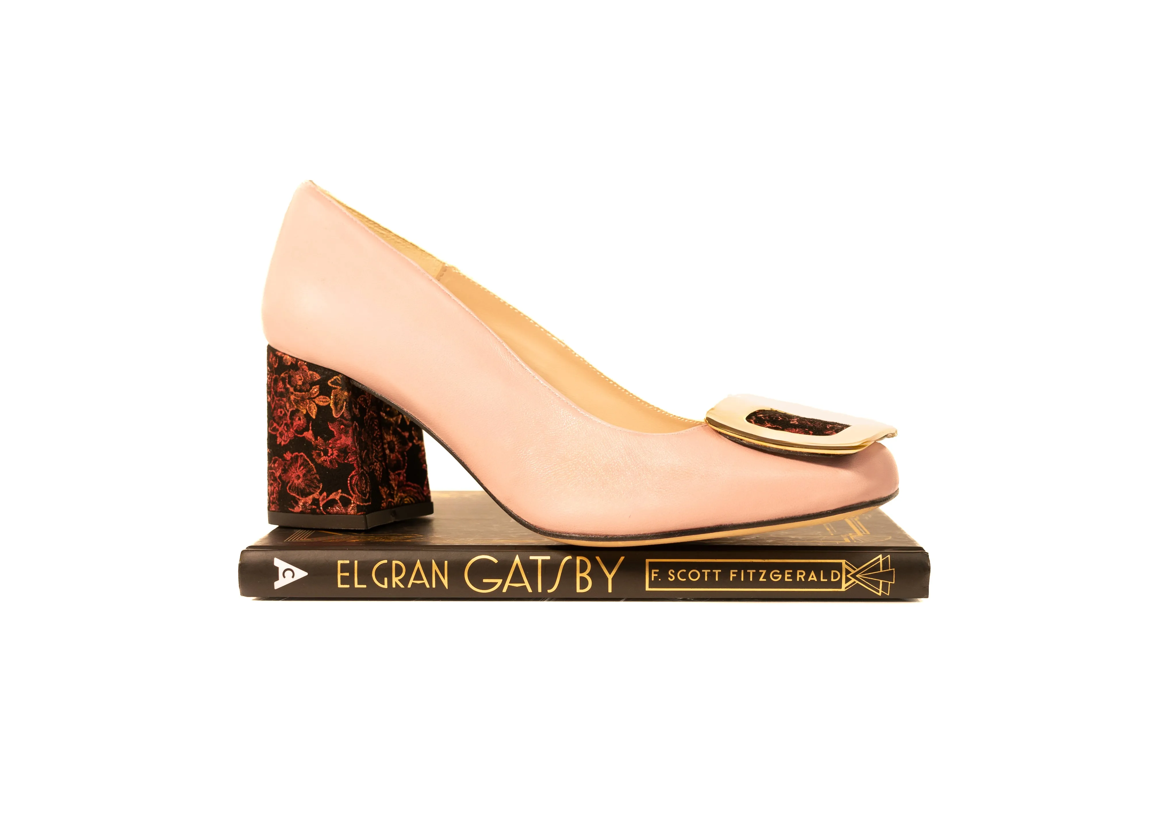 London Heels Baby Blush and Metallic Burgundy Garden