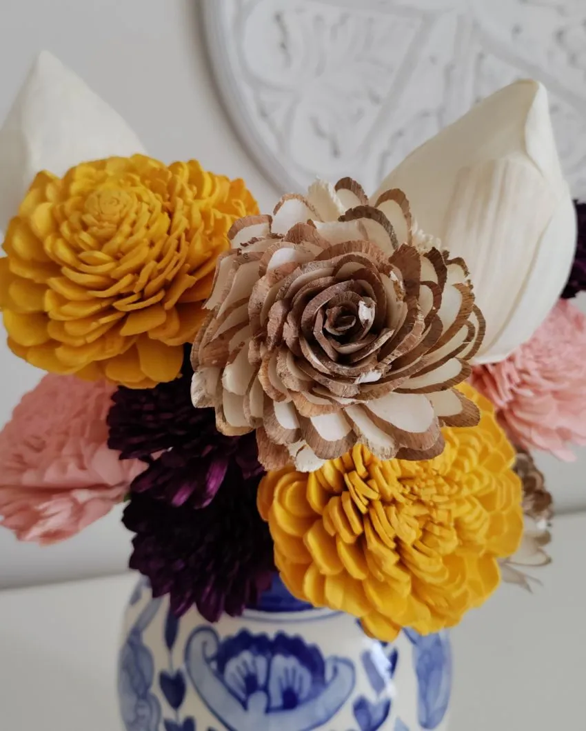 Luna Sholapith DIY Flower Bunch | Vase Not Included | 11 Flower Heads