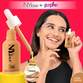 NY Bae 3IN1 Serum Foundation - Cool Toffee 11 (30 ml) | Infused with Primer | Moisturising I Glowing Korean Skin I Celeb Glow | Dewy Makeup | Evens Skin Tone | Ultra Glow