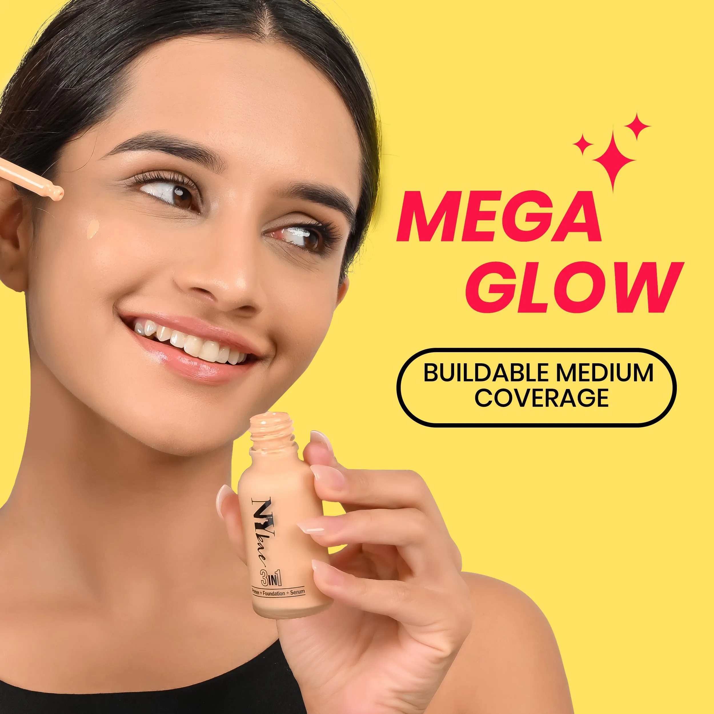 NY Bae 3IN1 Serum Foundation - Cool Toffee 11 (30 ml) | Infused with Primer | Moisturising I Glowing Korean Skin I Celeb Glow | Dewy Makeup | Evens Skin Tone | Ultra Glow