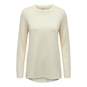 Only Womens Ibi LS Long Higlow O-Neck CC Knit Whitecap Grey/Melange