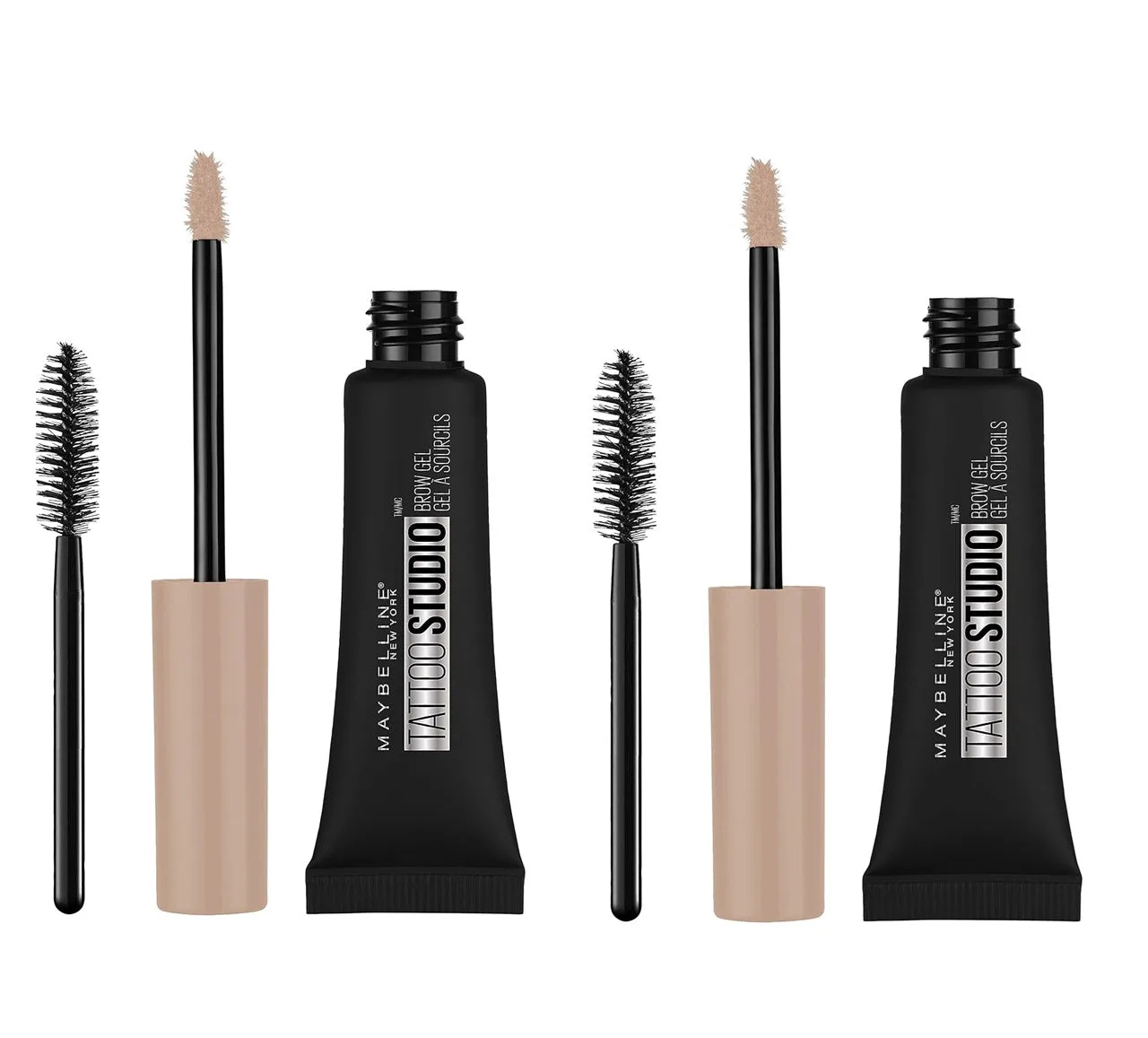 Pack of 2 Maybelline New York Tattoo Studio Waterproof Brow Gel, Blonde 250