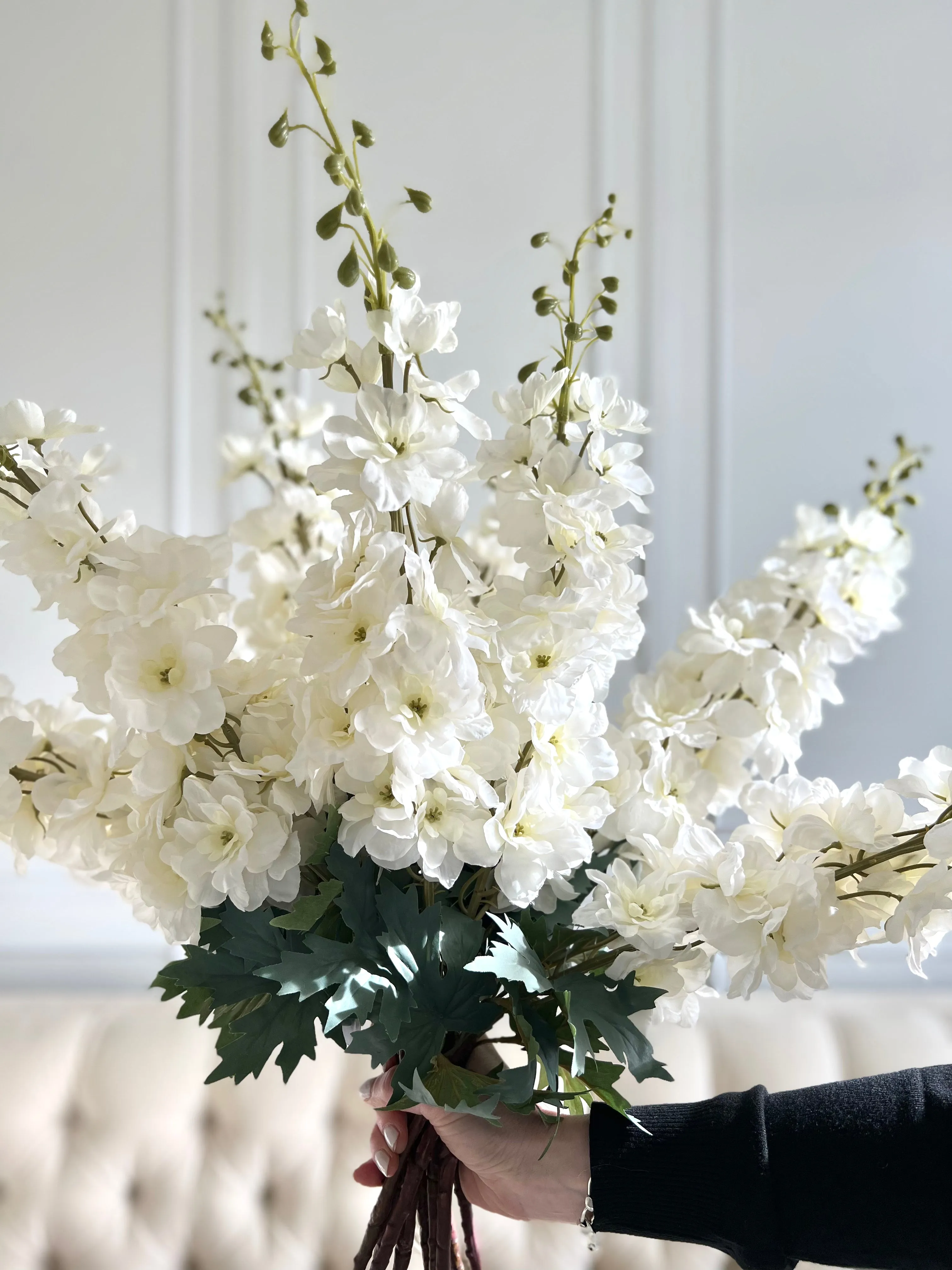 White Delphinium Stem 37"